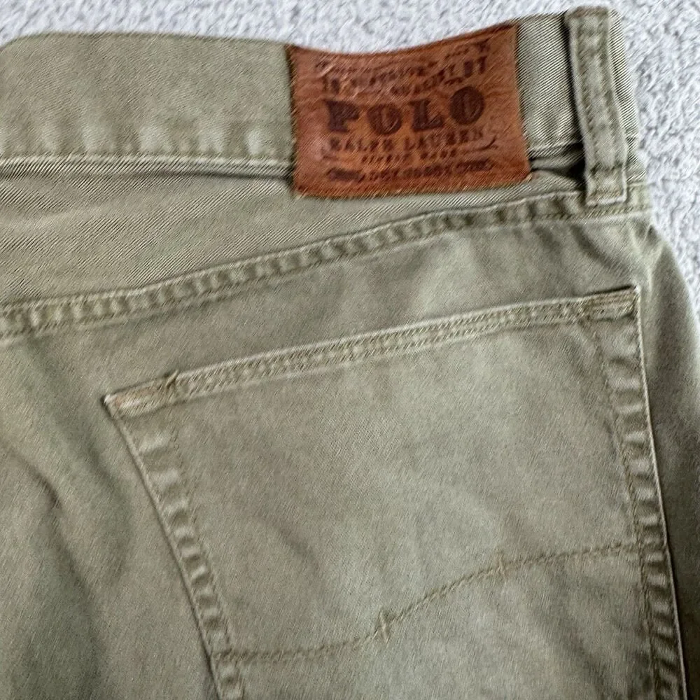 S Polo Ralph Lauren Pants Mens 34x30 Green 650 Straight Leg‎ Chino Flat Front